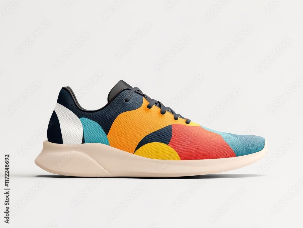 Poster digital fashion concept. customizable virtual shoes platforms for designing personalized digital foo