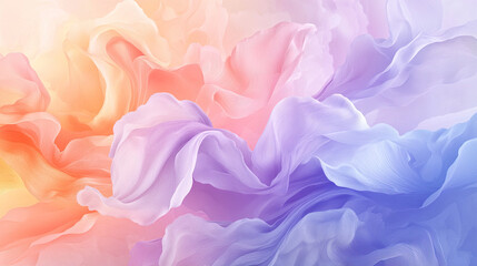 Fototapeta premium Colorful Abstract Flowing Silk Textures Creating Soft Dreamy Background