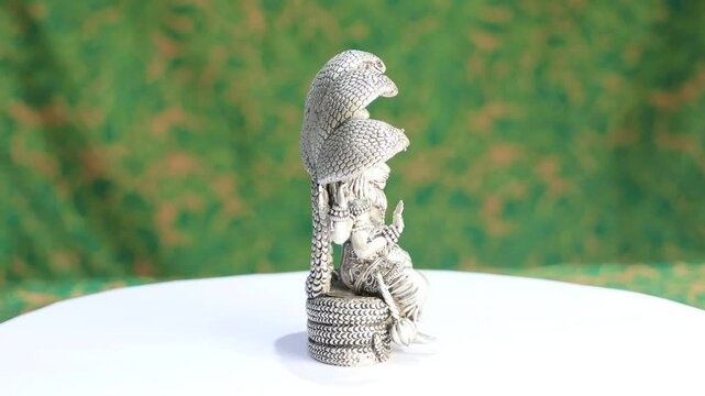 Lakshmi Narasimha Idol in which Lakshmi is seated on Narasimha's lap. 925 Silver Indian Deity Idol High Detail Finish for Pooja and Home Decor. Hindu Religions. Fierce avatar of Lord Vishnu