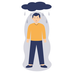 Frustrated Person Illustration in Flat Cartoon Design. Isolated Vector Character