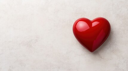 Obraz premium Red Heart on Light Background