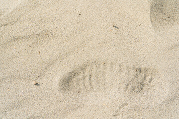 Footprint of shoe in sand