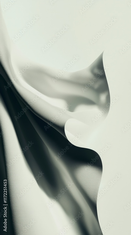 Poster elegant draped light grey fabric soft texture abstract background fashion textile smooth waves