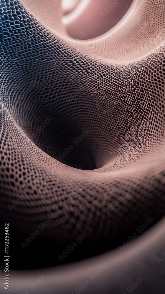 Poster abstract 3d render honeycomb pattern texture wavy surface geometric design neutral tones