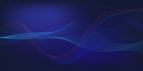Abstract flowing wave lines particles background. Design elements for technology, science, and modern concept