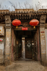 Architecture of Shanxi merchants in Ming and Qing dynasties in Baozili Scenic Area, Zhangjiakou...