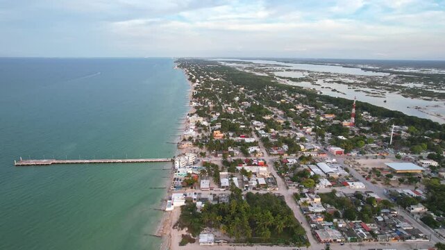 Aerial view of Chuburna port, Yucatan