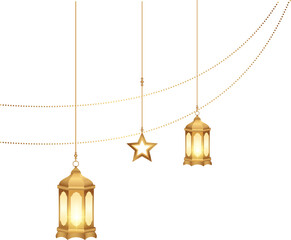 Elegant islamic traditional lantern and lamp