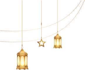 Elegant islamic traditional lantern and lamp