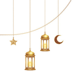 Obraz premium Elegant islamic traditional lantern and lamp