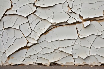 Cracked flaking white paint, background texture