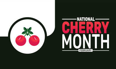 February is National Cherry Month background template. Perfect for banners, cards, posters, and social media .
Vector design with text inscription and classic color for a professional look