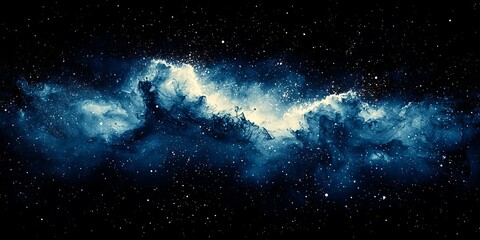 Fototapeta premium Starry Nebula Ink Splatter Design Evoking the Mystery of Space 