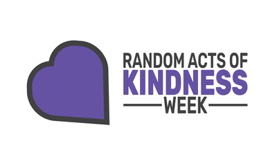 February is National Random Acts of Kindness Week background template. Perfect for banners, cards, posters, and social media. Vector design with text, bright colors, and kindness awareness themes