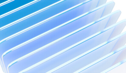 Fototapeta premium Classy 3d render of abstract iridescent glass background made with 3d software