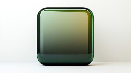 A smooth, rounded green object with a gradient finish, resembling a decorative item.