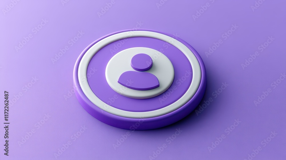 Poster closeup of a vibrant purple button with contrasting white button, creating visually striking design 