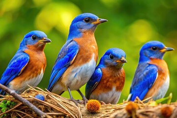 Naklejka premium Wild bluebird photography: exquisite nature images capturing vibrant plumage and natural behavior.