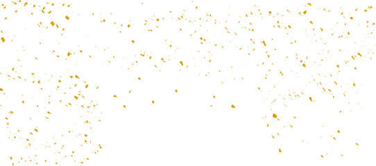 Falling shiny gold confetti Luxury gold confetti and carnival ribbons. Luxury greeting rich invitation card, Birthday, Holiday, Bright festive tinsel. Glamour falling glitter. Vector illustration