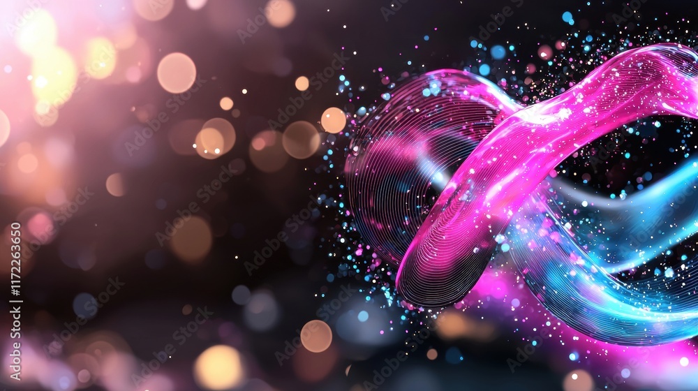 Poster dynamic colorful wave animation digital art composition abstract design vibrant environment artistic