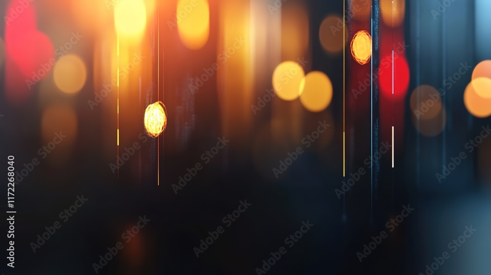 Poster abstract light bokeh background with colorful flare and glow effects