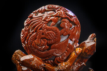Jade and agate crafts beautifully carved using traditional techniques