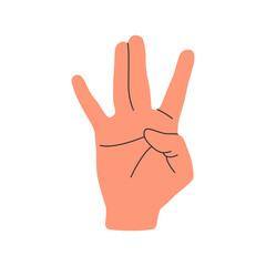 Simple positions hand gestures vector illustration, hand gesture vector, concept of communication, expressions and non verbal vector illustration in hand drawn style