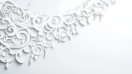 Fototapeta premium White Paper Cutout Floral Design Background