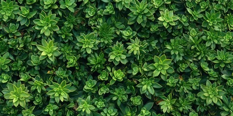 Obraz premium A decorative plant wall made of succulents, transforming the look of a small room.