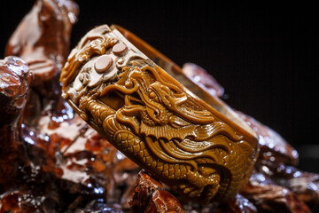 Jade and agate crafts beautifully carved using traditional techniques