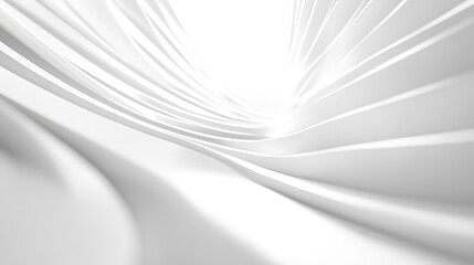 An abstract white background with curved lines and light rays, symbolizing technology or digital space. A modern, minimalist 3D rendering, ideal for design presentations