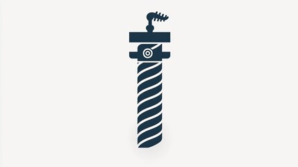 A stylized barber pole symbolizing grooming and hair services.