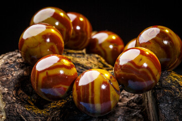 Jade and agate crafts beautifully carved using traditional techniques