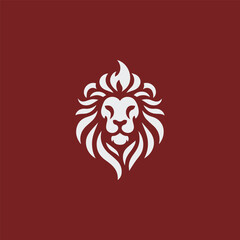 Minimal lion fire logo