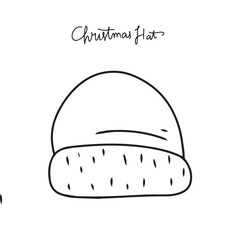 handrawn popular christmas hat element stock