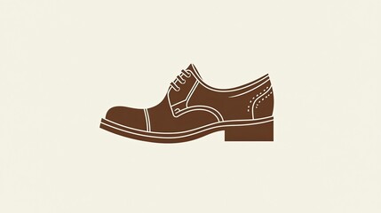 A simple illustration of a brown dress shoe, emphasizing classic design and style.