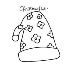 handrawn popular christmas hat element stock