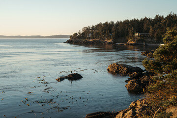Lopez Island coastal views in the San Juan Islands in the Pacific Northwest in Washington 