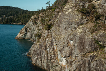Coastal views in the San Juan Islands in the Pacific Northwest in Washington 