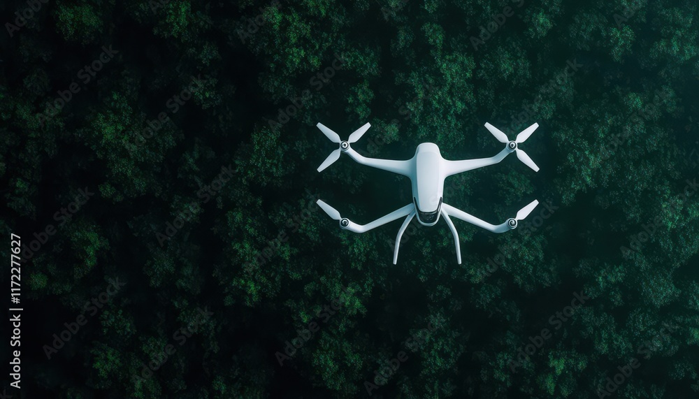 Aufkleber ai-powered security. drone-assisted detection ai-powered drones scanning large areas for anomalies, 