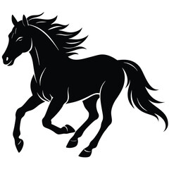 horse silhouette isolated on white