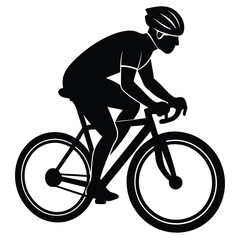 silhouette of a person riding a bike