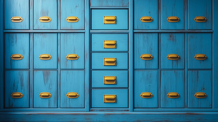 Fototapeta premium Vintage Blue Apothecary Cabinet 