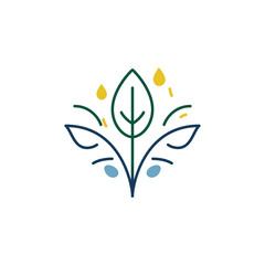 butterfly and flowers agricultural logo