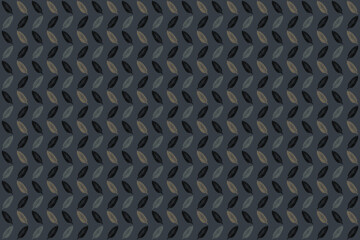 Abstract seamless pattern with simple palm leaf in black brown n blue on hazy blue  background. Vector illustration. For masculine male shirt lady dress textile cover decoration all over print