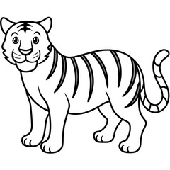 tiger line art illustration