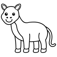  funny and cute animals line art vector illustration