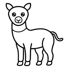  funny and cute animals line art vector illustration