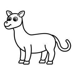  funny and cute animals line art vector illustration