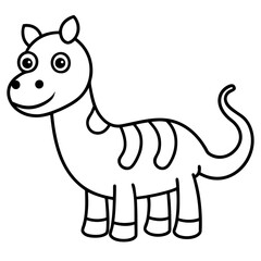 Fototapeta premium funny and cute animals line art vector illustration